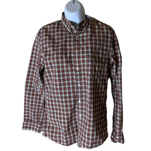 Uniqlo Madras Plaid Shirt Womens XS Long Sleeve Chest Pocket Button Down Preppy